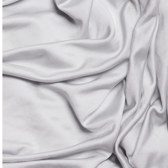 GAUGE81 “TALSI” STRAPLESS RUCHED JERSEY MINI DRESS, SZ S SILVER - Picture 6 of 10